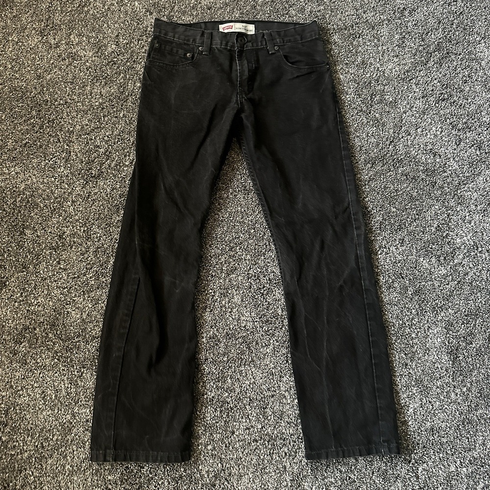 Levis 513 Jeans Womens 14R Blue Denim Grunge Comfort Slim Straight Leg Red Tab